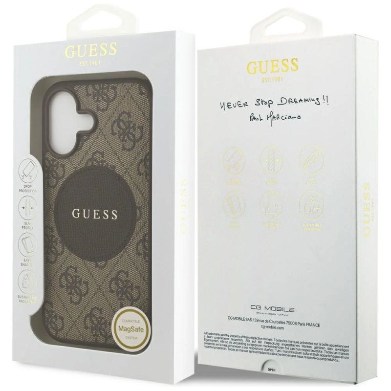 8. Guess 4G Circle Classic Logo MagSafe Hülle für iPhone 17 - Braun