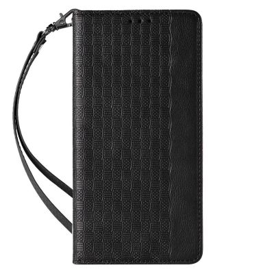 4. Magnet Strap Case für Samsung Galaxy S23 Ultra Flip Wallet Mini Lanyard Stand Schwarz