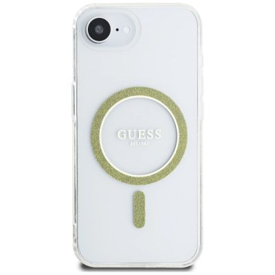 3. Guess IML Glitter Circle MagSafe iPhone 16e Hülle - Transparent