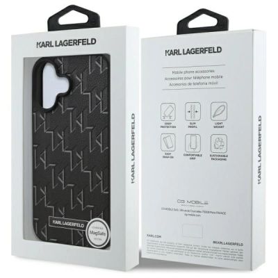 8. Karl Lagerfeld Hot Stamp Magsafe Hülle für iPhone 16 Plus – Schwarz