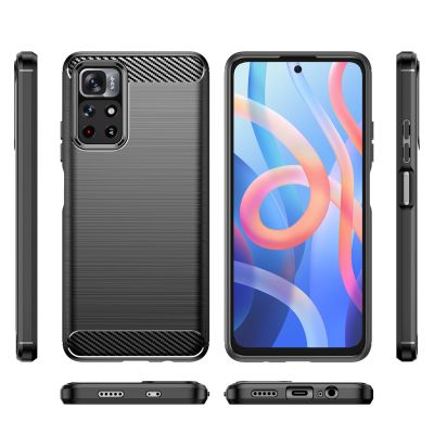 8. Carbon Case Flexible Schutzhülle für Xiaomi Redmi Note 11 schwarz