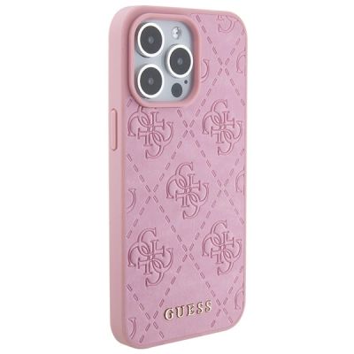 4. Guess GUHCP15XP4EPMP iPhone 15 Pro Max 6,7" rosa/rosa Hardcase Leder 4G gestempelt