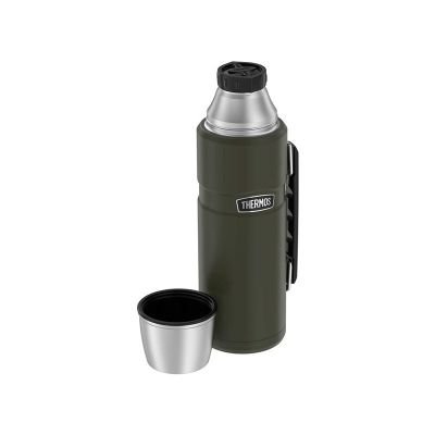 2. Thermoskanne mit Getränkehalter, 470 ml, THERMOS – Armeegrün