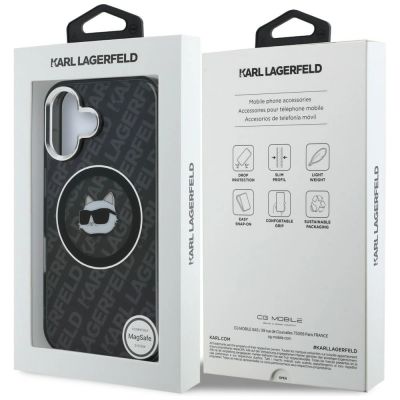 8. Karl Lagerfeld IML Choupette Head Logo MagSafe Hülle für iPhone 16 - Schwarz
