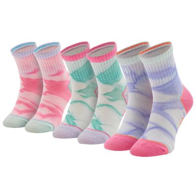 Skechers 3PPK Mädchen Freizeitsocken mit Batikmuster SK41076-6064 Mehrfarbig 27-30