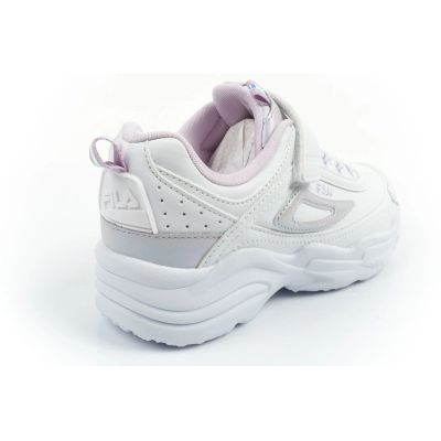 4. Fila Skye V Kindersportschuhe für Mädchen mit Klettverschluss, weiß