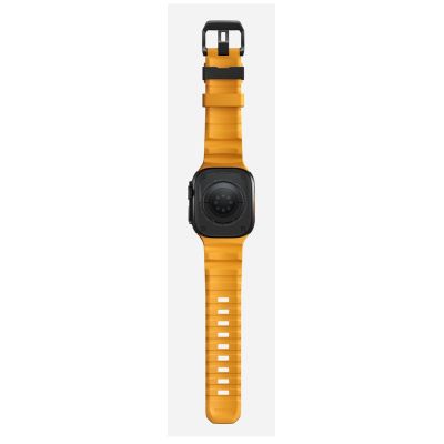 6. Nomad Rocky Point Armband, schwarzes Leder, Titan