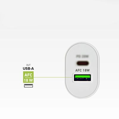 11. SBS TETRPD20W 20-W-USB-A-USB-C-Wandladegerät mit Power Delivery – Weiß