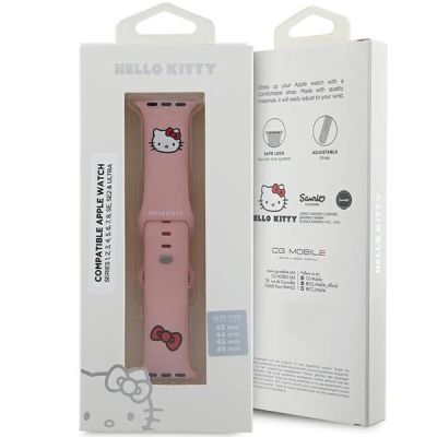 5. Hello Kitty Silikon-Kopfband für Apple Watch 42/44/45/49 mm – Rosa