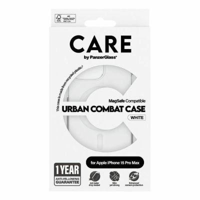 4. CARE by PanzerGlass Urban Combat Case MagSafe für iPhone 15 Pro Max – weiß