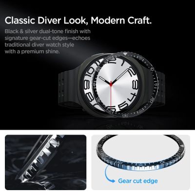 11. Spigen Bezel Tune Diver Cover für Samsung Galaxy Watch 8 44mm - Schwarz