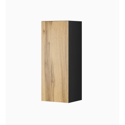 VIGO Vitrine '90', voll, 90/35/32, schwarz/wotan Eiche