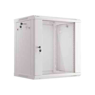 11. Lanberg WF01-6412-10S Rack-Schrank (12 HE; 635 mm / 600 mm / 450 mm; Wandmontage; Glas; 19 Zoll; grau)
