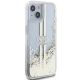 4. Guess Liquid Glitter Gold Stripes Hülle für iPhone 15 Plus / 14 Plus – transparent