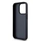 7. DKNY Lederhülle mit Monostreifen und Metalllogo für iPhone 15 Pro – Schwarz