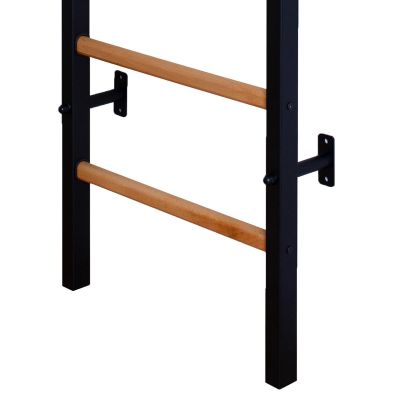 14. Turn-Wandbarren aus Holz und Metall mit 4 Griffen und Holzbank K 211B