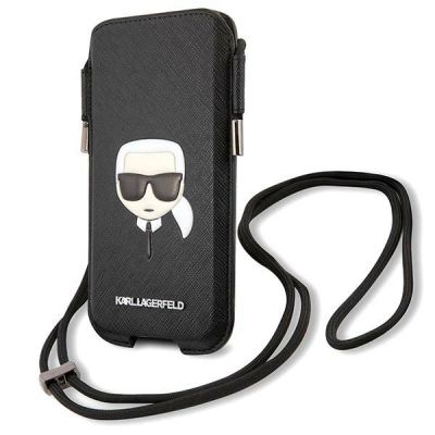 2. Karl Lagerfeld Saffiano Ikonik Karl's Head Handtasche - Schwarz