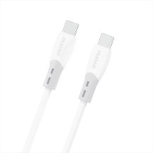 Dudao L25SC 60W USB-C – USB-C-Kabel mit weichem Silikongeflecht, 1 m – Weiß
