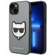 Karl Lagerfeld Saffiano Choupette Head Patch Hülle für iPhone 14 Plus - Silber