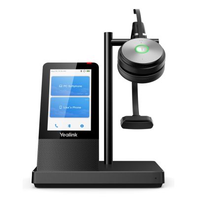 3. Yealink WH66 Mono UC Headset Kabelloses Kopfbügel-Headset für Büro/Callcenter USB Typ-A Bluetooth-Ladestation Schwarz