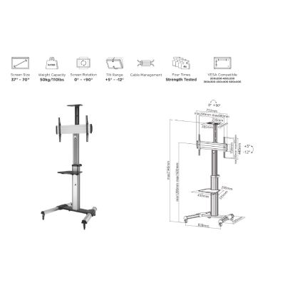 6. Equip Pagrindys 650602 TV-Wandhalterung 37' - 70'