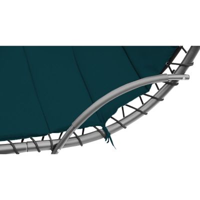 21. Schaukelstuhl mit Sonnenschirm, Lissabon, Türkis