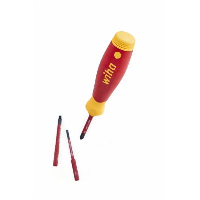 10. Wiha 45296 Handschraubendreher mit austauschbaren Bits, gerader Schraubendreher