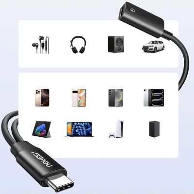 2. Ugreen 2-in-1 USB-C auf 2xUSB-C Audio-Adapter (Audio + Laden) – Schwarz