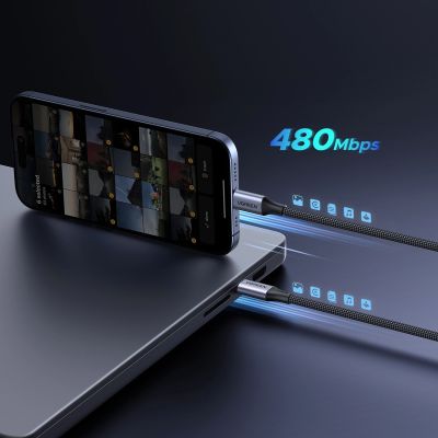 14. Ugreen 2-in-1 USB-C-Kabel – 2x USB-C PD 140W 2m – Schwarz