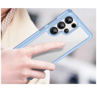 7. Outer Space Case Silikonhülle mit Gelrahmen für Samsung Galaxy S25 Ultra – blau