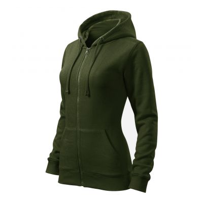 Trendiges Sweatshirt mit Reißverschluss für Damen (Militär)