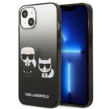 Karl Lagerfeld Gradient Ikonik Karl&Choupette Hülle für iPhone 13 mini - Schwarz