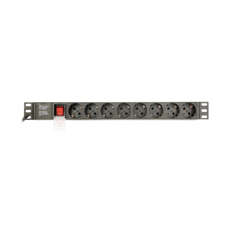 2. GEMBIRD 19"-Rack-Steckdosenleiste PDU EG-PDU-014-C14 1U, 10 A, 8 x SCHUKO, C14-Stecker, 3-m-Kabel