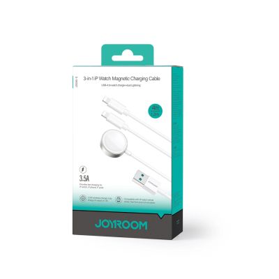 5. Joyroom S-IW007 3-in-1-Kabel USB-A magnetisches Ladegerät – Lightning 1,2 m – Weiß