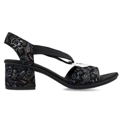 9. Bequeme Rieker W RKR679 schwarze Sandalen