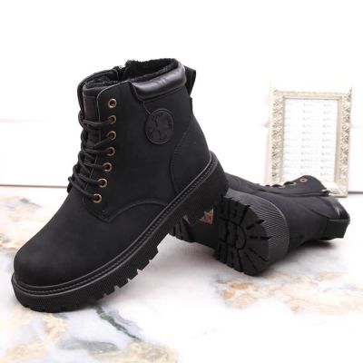 10. NEWS W EVE364A schwarze isolierte Wanderstiefel mit Reißverschluss