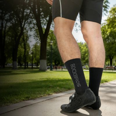 3. Rockbros 490067002 Reflektierende Radsocken S - Schwarz