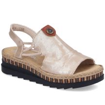 Rieker V7972-60 goldene Damen-Keilsandalen