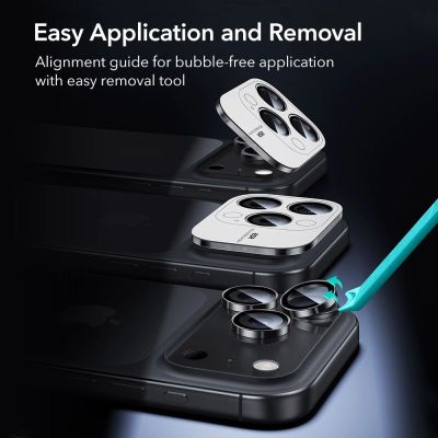 8. ESR Armorite Kameraschutz für iPhone 14 Pro / Pro Max / 15 Pro / Pro Max / 16 Pro / Pro Max / 17 Pro / Pro Max - Schwarz