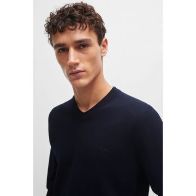 3. BOSS Pacello-L BLU Pullover mit V-Ausschnitt (50506042-404)