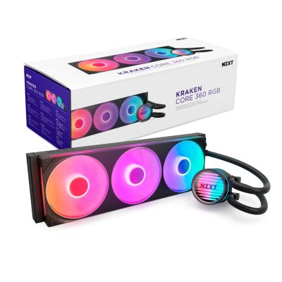 2. NZXT Kraken Core 360 RGB Prozessor-Flüssigkeitskühlungs-Kit 12cm Schwarz 1 Stück.