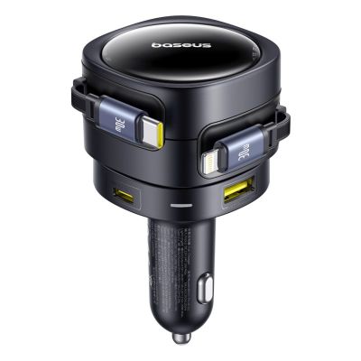 2. Baseus Enjoyment Max 90W Autoladegerät 2x USB-C + USB-C und Lightning Kabel - Schwarz