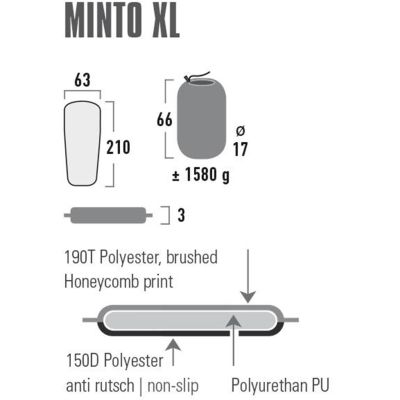 6. High Peak Minto XL Selbstaufblasende Matte 210x63x3 41117