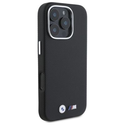 4. BMW M Edition Kevlar-ummantelte Metallhülle für iPhone 16 Pro Max – Schwarz