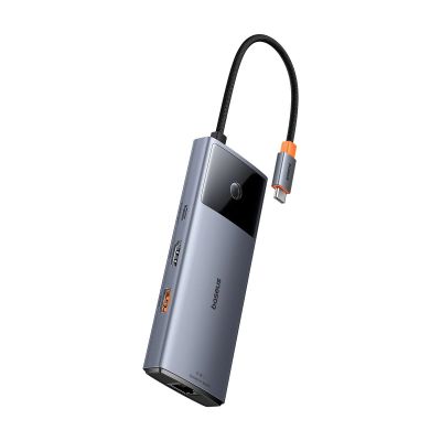 7. USB HUB 6in1 Baseus Metal Gleam Series II USB-A/USB-C/USB-C PD/HDMI/RJ45 - schwarz