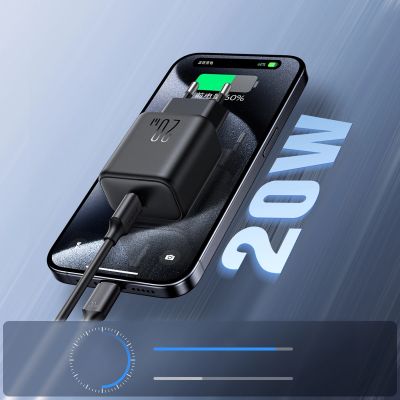 7. Joyroom JR-TCF20 USB-C PD 20W Netzwerk-Ladegerät – Schwarz