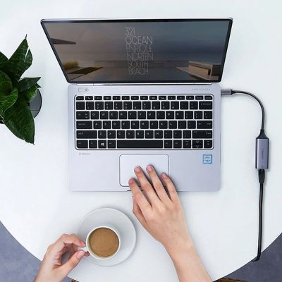 11. Ugreen externer Netzwerkadapter RJ45 - USB Typ C (1000 Mbps / 1 Gbps) Gigabit Ethernet grau (CM199)