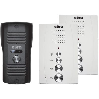 Türsprechanlage EURA ADP-51A3 „DIFESA“ – 1-Familienhaus, 2 Innenstationen, Intercom (weiß)