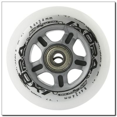 6. PU 84x24 82A WEISS (4 Stück) + ABEC-7 CHROM (8 Stück) NILS EXTREME SET