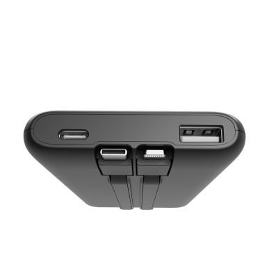 5. GEMBIRD Powerbank 10000mAh mit LCD-Display, integrierten Kabeln und QC3.0 20W Schnellladefunktion